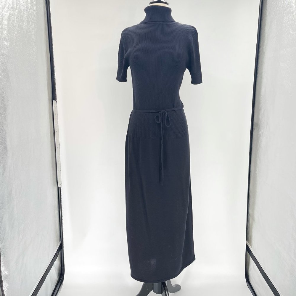 Vintage Imagio ~ Black Knit Turtleneck Maxi Dress